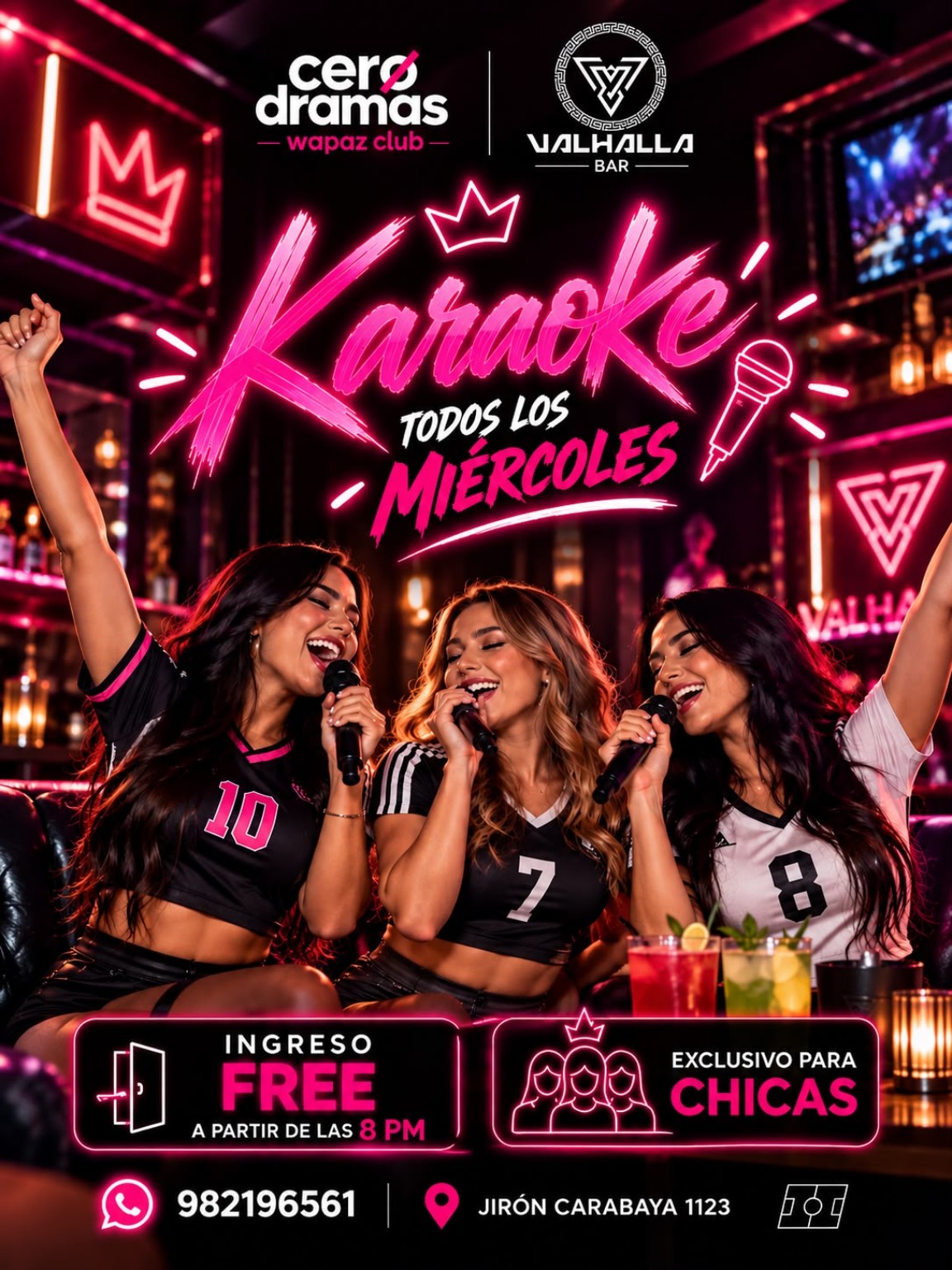 Flyer de Cero Dramas Karaoke de los miércoles